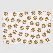 Patroon van poten, hondenpoten, Oranje goudpoten Golfhanddoek (Horizontaal)