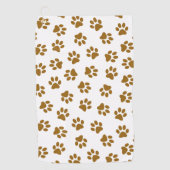 Patroon van poten, hondenpoten, Oranje goudpoten Golfhanddoek (Voorkant)