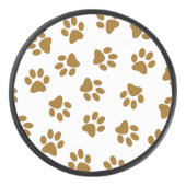 Patroon van poten, hondenpoten, Oranje goudpoten Hockey Puck (Voorkant)