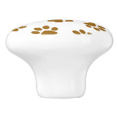 Patroon van poten, hondenpoten, Oranje goudpoten Keramische Knop (Zijkant)