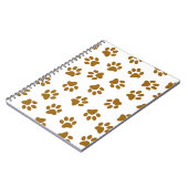 Patroon van poten, hondenpoten, Oranje goudpoten Notitieboek (Linkerzijde)