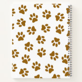 Patroon van poten, hondenpoten, Oranje goudpoten Notitieboek (Achterkant)