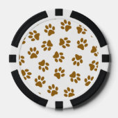 Patroon van poten, hondenpoten, Oranje goudpoten Poker Chips (Voorkant)