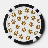 Patroon van poten, hondenpoten, Oranje goudpoten Poker Chips (Achterkant)