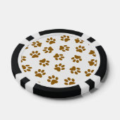 Patroon van poten, hondenpoten, Oranje goudpoten Poker Chips (Enkel)