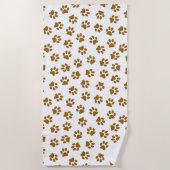 Patroon van poten, hondenpoten, Oranje goudpoten Strandlaken (Voorkant)