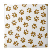 Patroon van poten, hondenpoten, Oranje goudpoten Tegeltje (Voorkant)