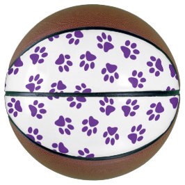 Patroon van poten, hondenpoten, Paarse poten Basketbal