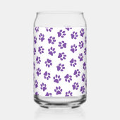 Patroon van poten, hondenpoten, Paarse poten Blikvorm Glas (Voorkant)