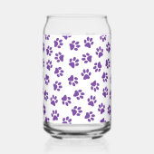 Patroon van poten, hondenpoten, Paarse poten Blikvorm Glas (Achterkant)