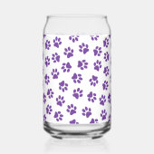 Patroon van poten, hondenpoten, Paarse poten Blikvorm Glas (Links)