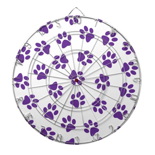 Patroon van poten, hondenpoten, Paarse poten Dartbord (Voorkant)