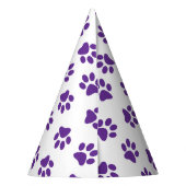 Patroon van poten, hondenpoten, Paarse poten Feesthoedjes (Achterkant)