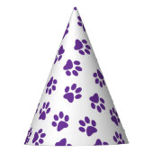 Patroon van poten, hondenpoten, Paarse poten Feesthoedjes (Voorkant)