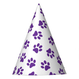 Patroon van poten, hondenpoten, Paarse poten Feesthoedjes