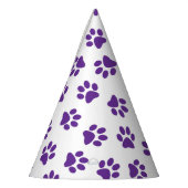 Patroon van poten, hondenpoten, Paarse poten Feesthoedjes (Links)