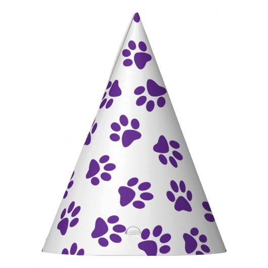 Patroon van poten, hondenpoten, Paarse poten Feesthoedjes (Links)