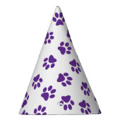 Patroon van poten, hondenpoten, Paarse poten Feesthoedjes (Rechts)