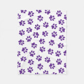 Patroon van poten, hondenpoten, Paarse poten Fleece Deken (Voorkant)