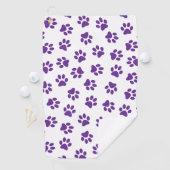 Patroon van poten, hondenpoten, Paarse poten Golfhanddoek (Insitu)