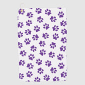 Patroon van poten, hondenpoten, Paarse poten Golfhanddoek (Voorkant)