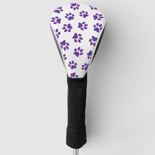 Patroon van poten, hondenpoten, Paarse poten Golfheadcover (Voorkant)