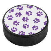 Patroon van poten, hondenpoten, Paarse poten Hockey Puck (3/4)