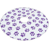 Patroon van poten, hondenpoten, Paarse poten Kerstboom Rok (Gekanteld)