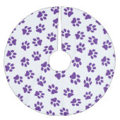 Patroon van poten, hondenpoten, Paarse poten Kerstboom Rok (Voorkant)