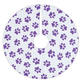 Patroon van poten, hondenpoten, Paarse poten Kerstboom Rok