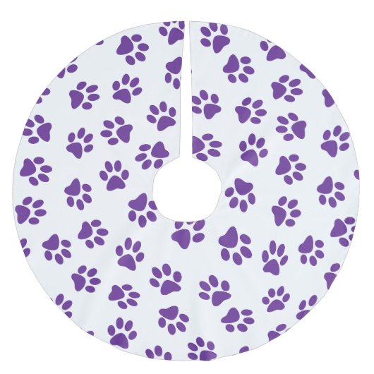 Patroon van poten, hondenpoten, Paarse poten Kerstboom Rok (Voorkant)