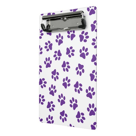 Patroon van poten, hondenpoten, Paarse poten Mini Klembord (Angled2)