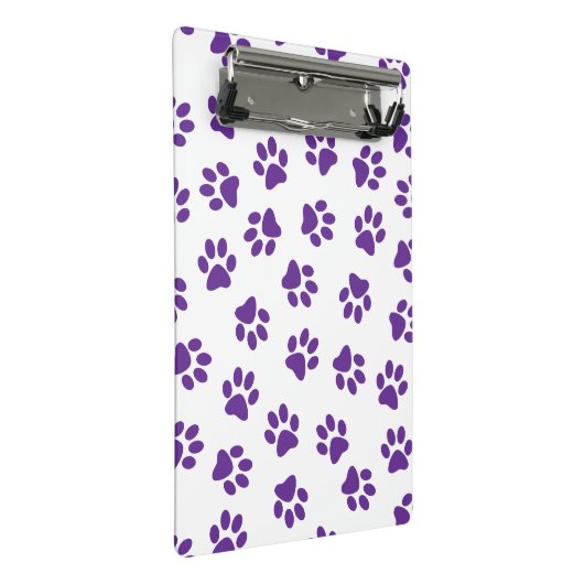 Patroon van poten, hondenpoten, Paarse poten Mini Klembord (Schuin)