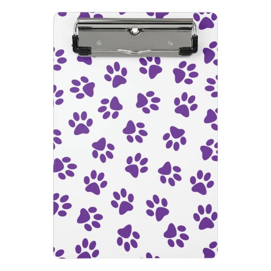 Patroon van poten, hondenpoten, Paarse poten Mini Klembord (Voorkant)