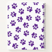 Patroon van poten, hondenpoten, Paarse poten Notitieboek (Achterkant)