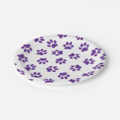 Patroon van poten, hondenpoten, Paarse poten Papieren Bordje (Gekanteld)