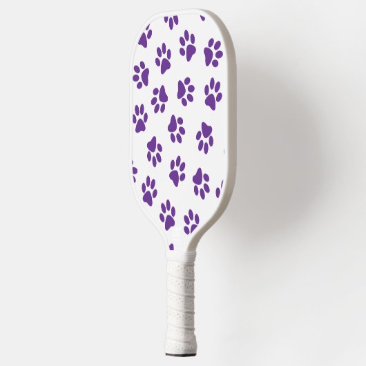 Patroon van poten, hondenpoten, Paarse poten Pickleball Paddle (Links)