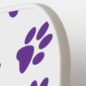 Patroon van poten, hondenpoten, Paarse poten Pickleball Paddle (Links Detail)
