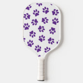 Patroon van poten, hondenpoten, Paarse poten Pickleball Paddle (Achterkant)
