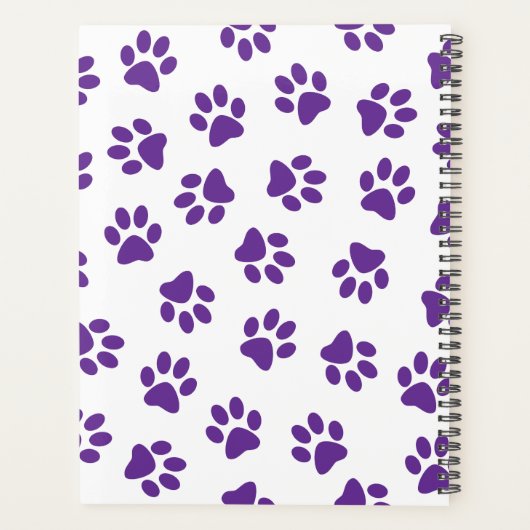 Patroon van poten, hondenpoten, Paarse poten Planner (Achterkant)