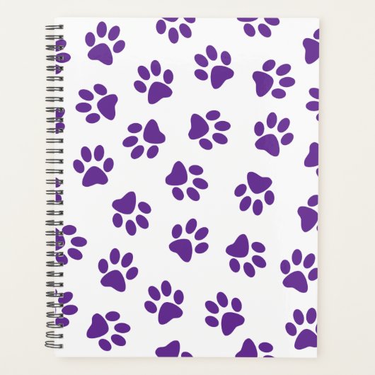 Patroon van poten, hondenpoten, Paarse poten Planner (Voorkant)