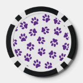 Patroon van poten, hondenpoten, Paarse poten Poker Chips (Achterkant)