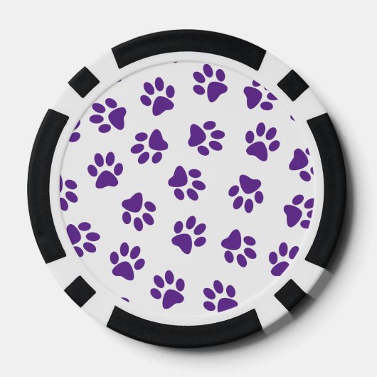 Patroon van poten, hondenpoten, Paarse poten Poker Chips (Achterkant)