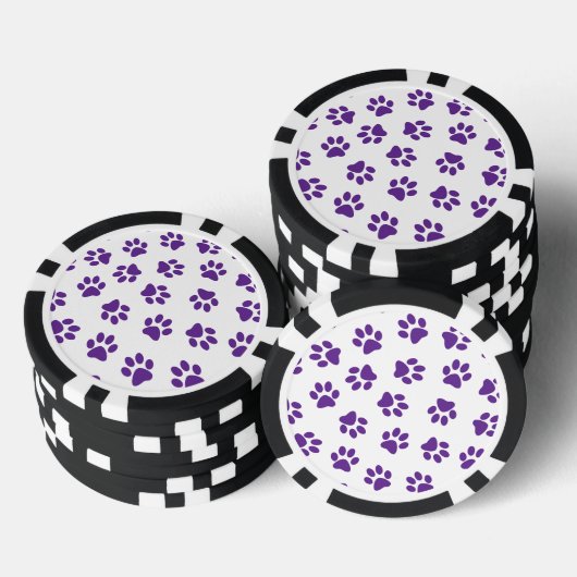 Patroon van poten, hondenpoten, Paarse poten Poker Chips (Opstapeling)