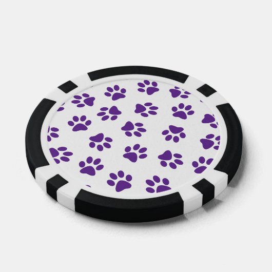 Patroon van poten, hondenpoten, Paarse poten Poker Chips (Enkel)