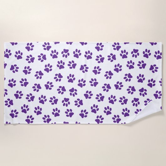 Patroon van poten, hondenpoten, Paarse poten Strandlaken (Voorkant)