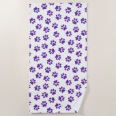 Patroon van poten, hondenpoten, Paarse poten Strandlaken (Voorkant)