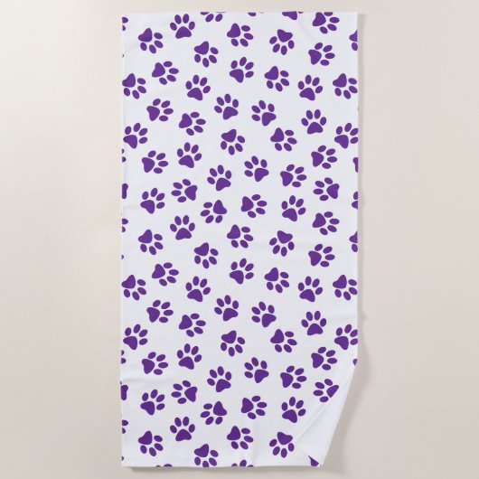 Patroon van poten, hondenpoten, Paarse poten Strandlaken (Voorkant)