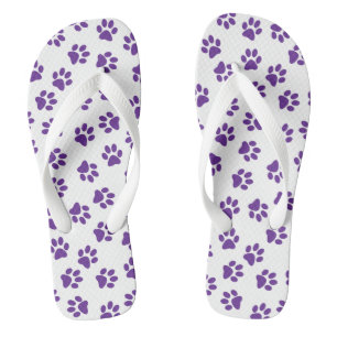 Patroon van poten, hondenpoten, Paarse poten Teenslippers