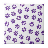 Patroon van poten, hondenpoten, Paarse poten Tegeltje (Voorkant)